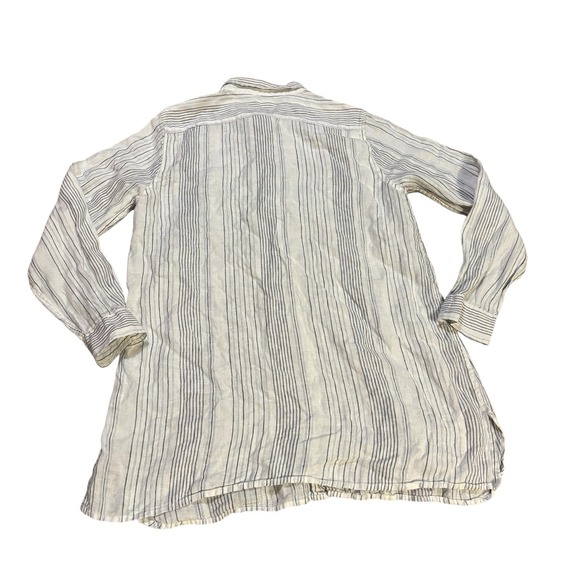 Garnet Hill Easy Linen Tunic Shirt  Button‎ Down Womens Medium White Beach - Picture 6 of 10